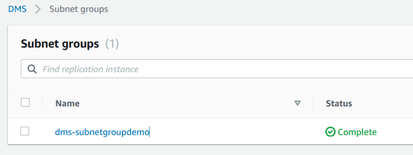 A VPC associated with the ReplicationSubnetGroup does not exist error